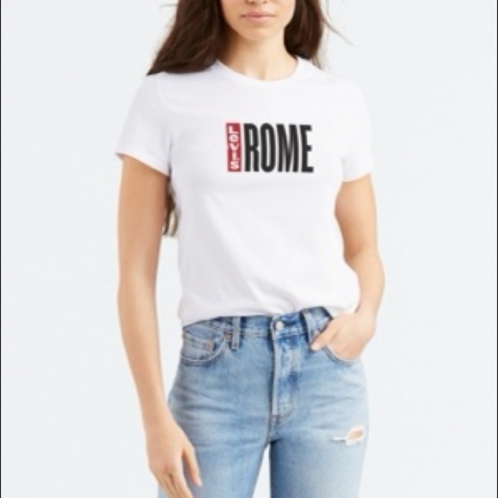 NWT Levi's Logo Cotton Cities Tee Shirt Rome - Picture 1 of 3